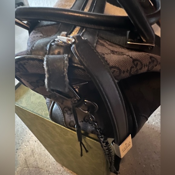 Brown & Black Bag 100% AUTHENTIC GUCCI Original $900 SALE Vintage Condition! - Picture 7 of 14